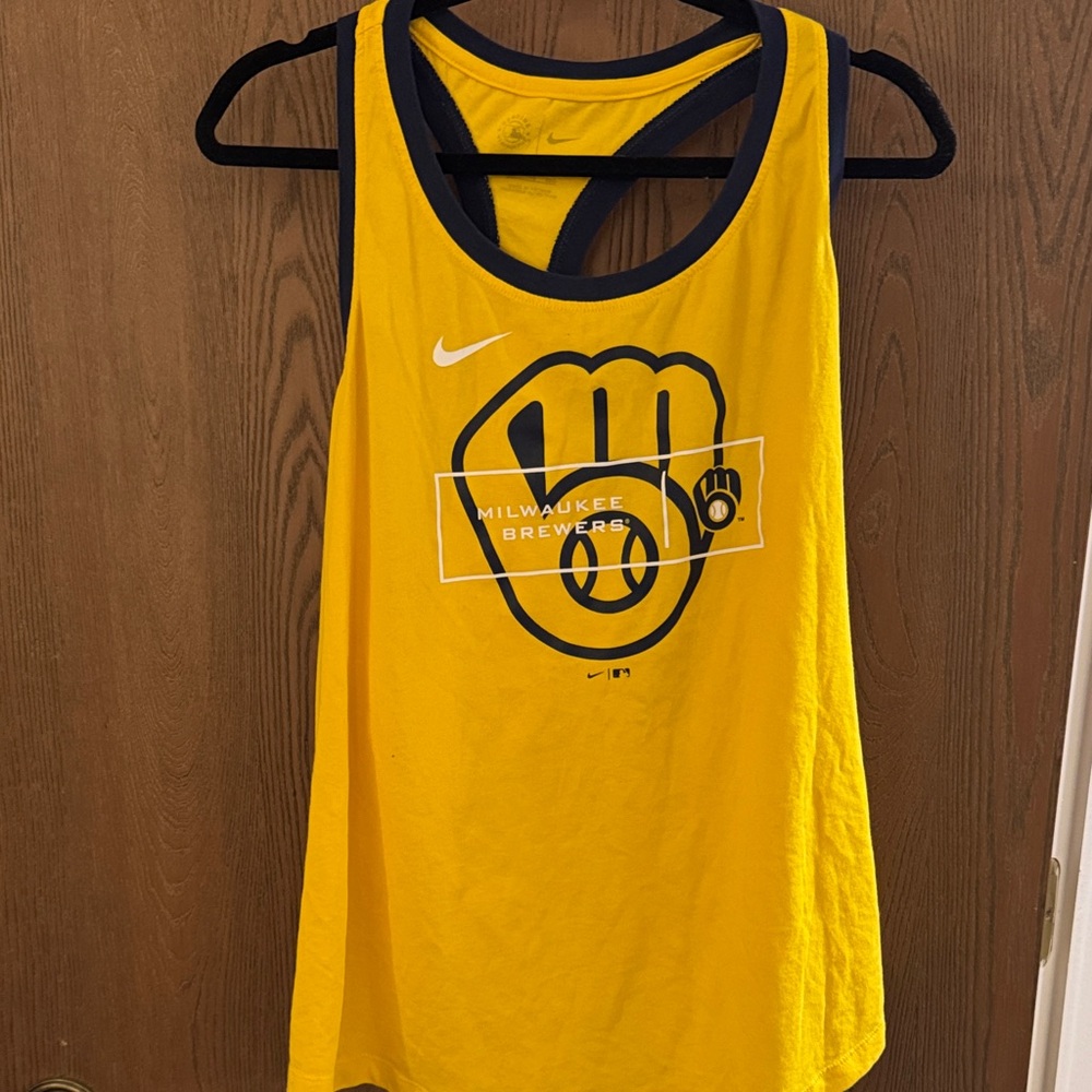 Nike Yellow and Black Milwaukee Brewers Tank Top